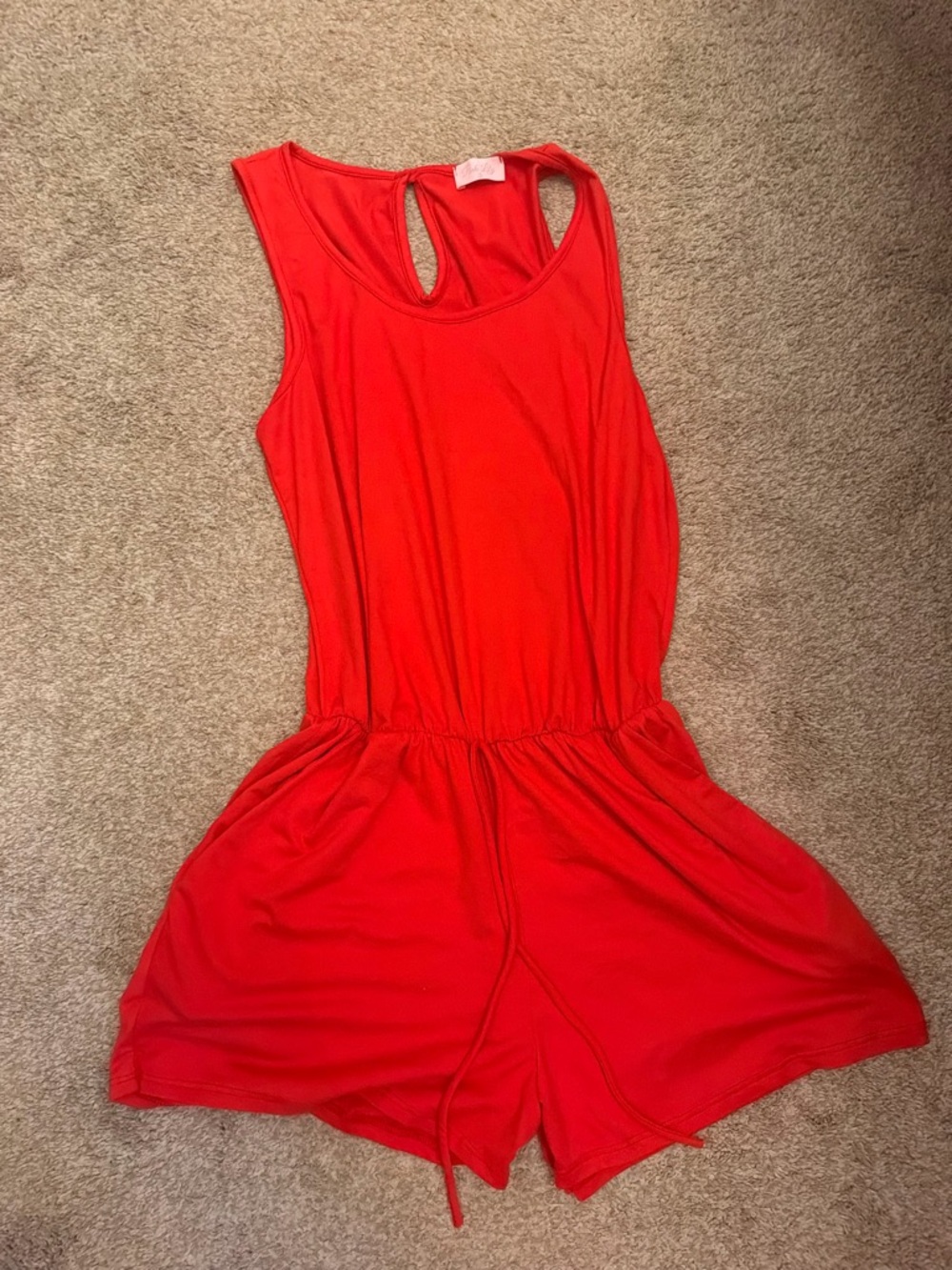 Pink Lily Girls Red Sleeveless One-Piece Romper